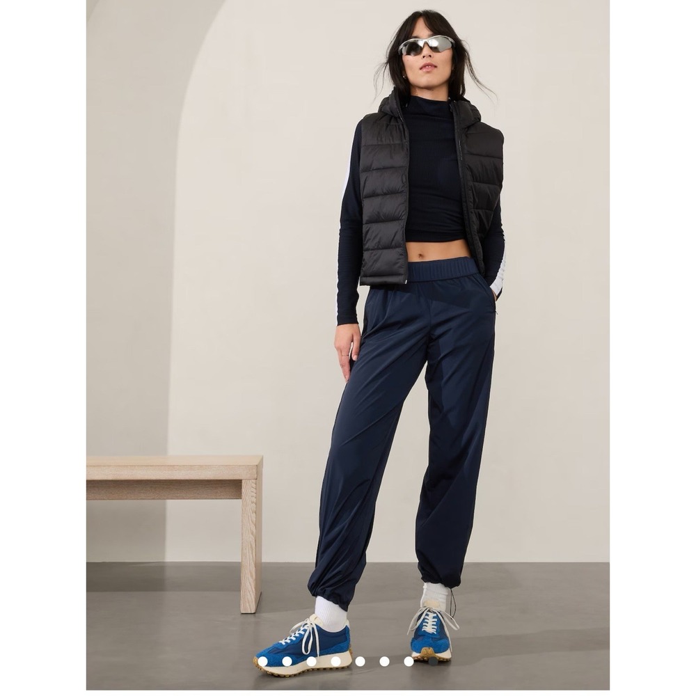 ATHLETA Rise Pant Women's Size XL Navy Nylon NWT 472261 Adjustable Jogger $109